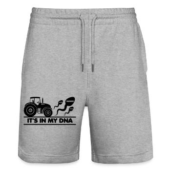 Farmer, it's in my DNA - Stanley/Stella Trainer Unisex Organic Jogging Shorts - heather grey - Front - Nik (191cm) & Marisol (170cm)