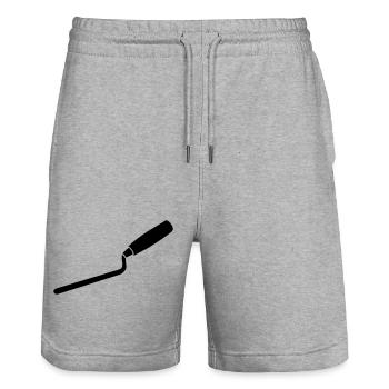 Outil de menuiserie de maçon de clou de jointoiement - Short de jogging bio TRAINER Stanley/Stella unisexe - gris chiné - Devant - Nik (191cm) & Marisol (170cm)