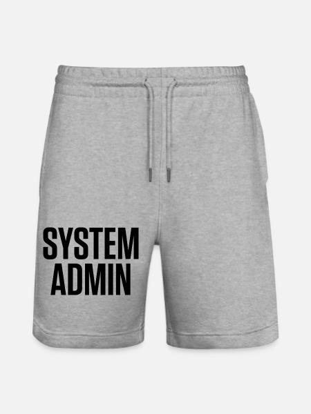 SYSTEM ADMIN – IT Tech Shirt Black Font - Stanley/Stella Unisex Bio Joggingshorts Trainer  - Grau meliert