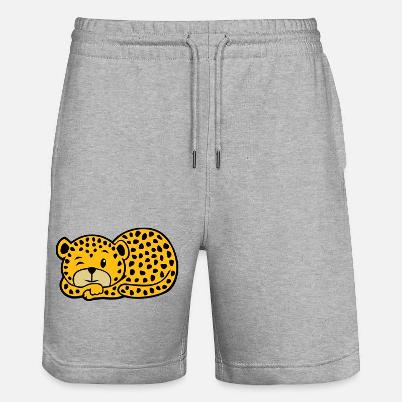 Léopard qui dort - Short de jogging bio TRAINER Stanley/Stella unisexe - gris chiné