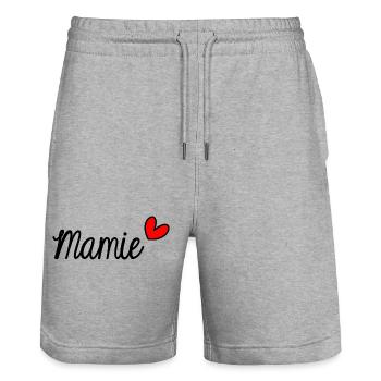 OMA. OMA - Stanley/Stella Unisex Bio Joggingshorts Trainer  - Grau meliert - Vorne - Nik (191cm) & Marisol (170cm)