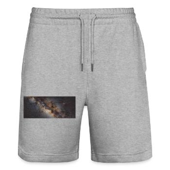 Foto Tasse MilkyWay - Stanley/Stella Unisex Bio Joggingshorts Trainer  - Grau meliert - Vorne - Nik (191cm) & Marisol (170cm)