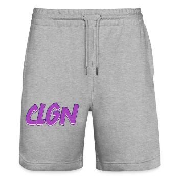 CLGN | Kurzform Köln - Stanley/Stella Unisex Bio Joggingshorts Trainer  - Grau meliert - Vorne - Nik (191cm) & Marisol (170cm)