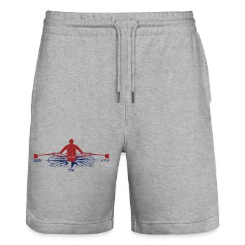 Rudern - Stanley/Stella Unisex Bio Joggingshorts Trainer  - Grau meliert - Vorne - Nik (191cm) & Marisol (170cm)