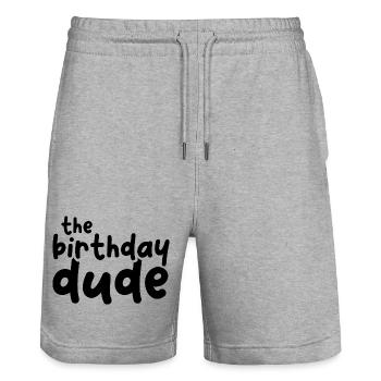 l’anniversaire mec anniversaire garçon guy icône drôle - Short de jogging bio TRAINER Stanley/Stella unisexe - gris chiné - Devant - Nik (191cm) & Marisol (170cm)