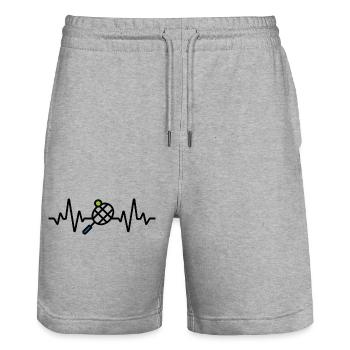 J’adore le tennis - Short de jogging bio TRAINER Stanley/Stella unisexe - gris chiné - Devant - Nik (191cm) & Marisol (170cm)