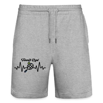 Tennis Club - Short de jogging bio TRAINER Stanley/Stella unisexe - gris chiné - Devant - Nik (191cm) & Marisol (170cm)
