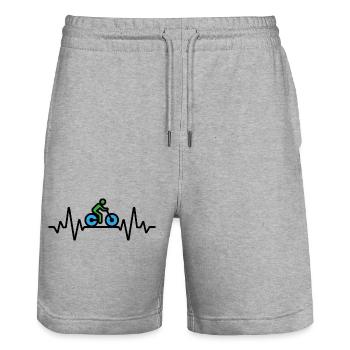 Sehr sportlicher Radfahrer - Stanley/Stella Unisex Bio Joggingshorts Trainer  - Grau meliert - Vorne - Nik (191cm) & Marisol (170cm)