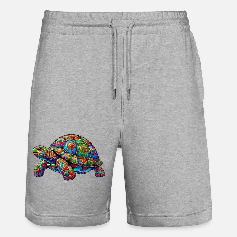 Turtle - Stanley/Stella Trainer Unisex Organic Jogging Shorts - heather grey