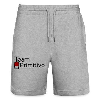 Team Primitivo - Stanley/Stella Unisex Bio Joggingshorts Trainer  - Grau meliert - Vorne - Nik (191cm) & Marisol (170cm)