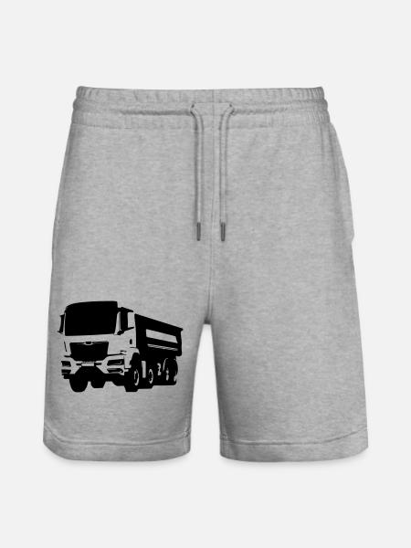 Trucker Life Truck Driver - Stanley/Stella Trainer Unisex Organic Jogging Shorts - heather grey