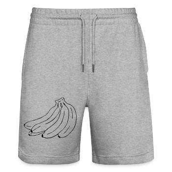 Banane - Stanley/Stella Unisex Bio Joggingshorts Trainer  - Grau meliert - Vorne - Nik (191cm) & Marisol (170cm)
