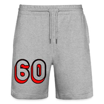 60. 60 JAHRE. 60-JÄHRIGES JUBILÄUM. 60. GEBURTSTAG. - Stanley/Stella Unisex Bio Joggingshorts Trainer  - Grau meliert - Vorne - Nik (191cm) & Marisol (170cm)