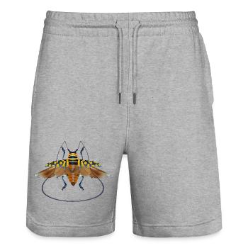 Sternotomis bohemani espèce de coléoptère insecte avec des ailes - Short de jogging bio TRAINER Stanley/Stella unisexe - gris chiné - Devant - Nik (191cm) & Marisol (170cm)