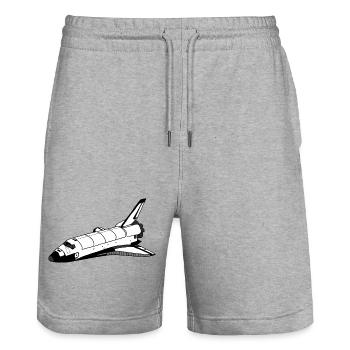 Space Shuttle - Stanley/Stella Trainer Unisex Organic Jogging Shorts - heather grey - Front - Nik (191cm) & Marisol (170cm)