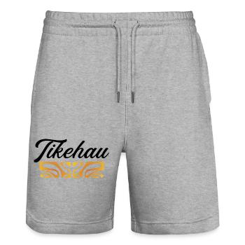 TIKEHAU - Short de jogging bio TRAINER Stanley/Stella unisexe - gris chiné - Devant - Nik (191cm) & Marisol (170cm)