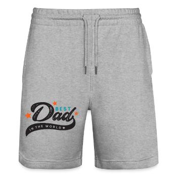 Bester Vater der Welt - Stanley/Stella Unisex Bio Joggingshorts Trainer  - Grau meliert - Vorne - Nik (191cm) & Marisol (170cm)