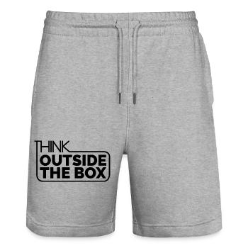 Outside the Box coole Sprüche Motivation Symbol - Stanley/Stella Unisex Bio Joggingshorts Trainer  - Grau meliert - Vorne - Nik (191cm) & Marisol (170cm)