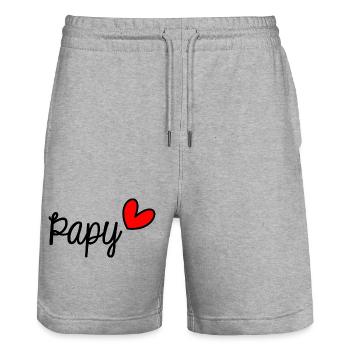 OPA. VATERTAG. FROHER VATERTAG. ICH LIEBE DICH. - Stanley/Stella Unisex Bio Joggingshorts Trainer  - Grau meliert - Vorne - Nik (191cm) & Marisol (170cm)