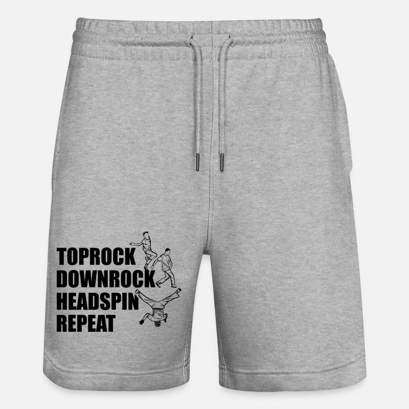 Toprock Downrock Headspin Répétition - Short de jogging bio TRAINER Stanley/Stella unisexe - gris chiné