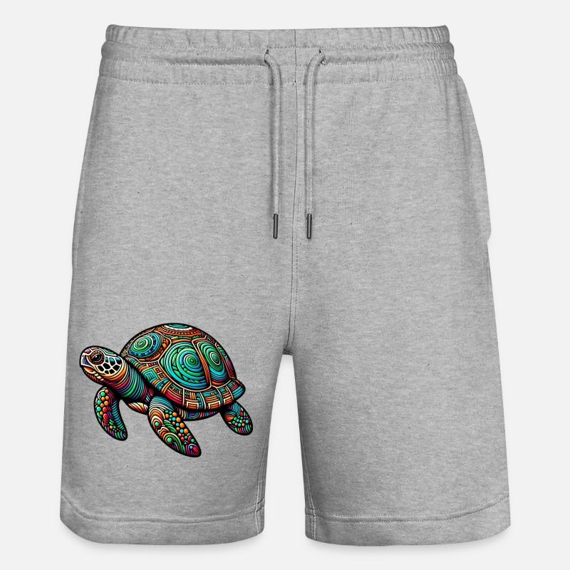 Turtle - Stanley/Stella Trainer Unisex Organic Jogging Shorts - heather grey
