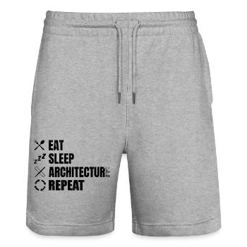 Architecture Schedule - Stanley/Stella Trainer Unisex Organic Jogging Shorts - heather grey - Front - Nik (191cm) & Marisol (170cm)