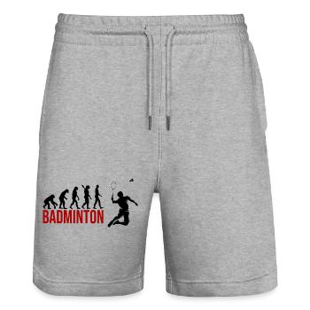 Evolution Badminton - Stanley/Stella Unisex Bio Joggingshorts Trainer  - Grau meliert - Vorne - Nik (191cm) & Marisol (170cm)
