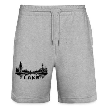 See-Reflexion [Schwarz] - Stanley/Stella Unisex Bio Joggingshorts Trainer  - Grau meliert - Vorne - Nik (191cm) & Marisol (170cm)