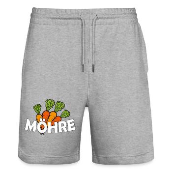 MÖHRE - Stanley/Stella Unisex Bio Joggingshorts Trainer  - Grau meliert - Vorne - Nik (191cm) & Marisol (170cm)