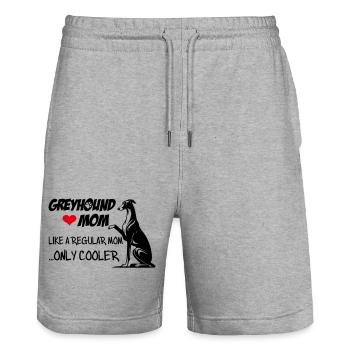 Greyhound Mom - Stanley/Stella Trainer Unisex Organic Jogging Shorts - heather grey - Front - Nik (191cm) & Marisol (170cm)