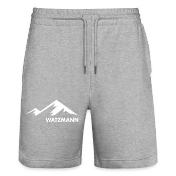 Berg Watzmann Bayern - Stanley/Stella Unisex Bio Joggingshorts Trainer  - Grau meliert - Vorne - Nik (191cm) & Marisol (170cm)