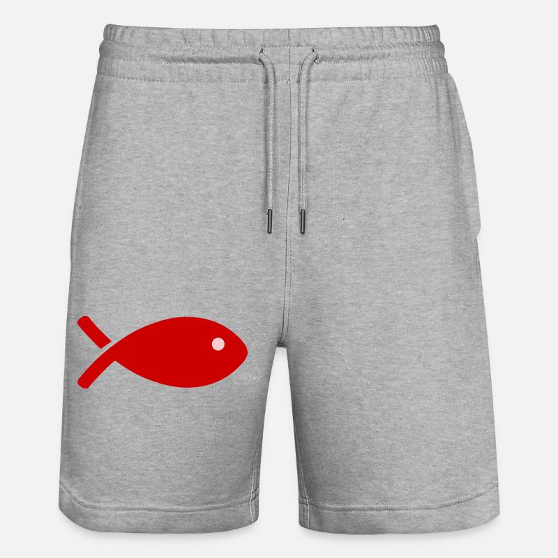 FISCH - Stanley/Stella Unisex Bio Joggingshorts Trainer  - Grau meliert