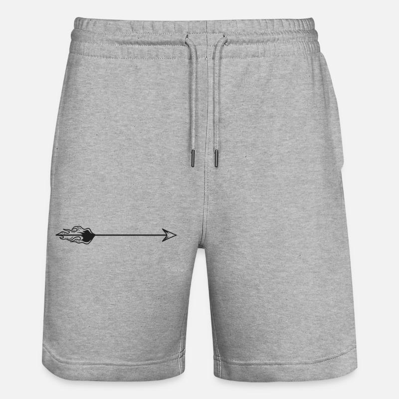 Flèche dessinée avec du feu - Short de jogging bio TRAINER Stanley/Stella unisexe - gris chiné