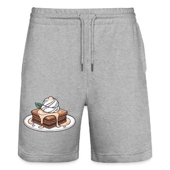 Hot Brownie - Stanley/Stella Unisex Bio Joggingshorts Trainer  - Grau meliert - Vorne - Nik (191cm) & Marisol (170cm)