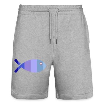 I CAN'T. I FISHED. FISHERMAN. HUMOR. RETIREMENT - Stanley/Stella Trainer Unisex Organic Jogging Shorts - heather grey - Front - Nik (191cm) & Marisol (170cm)