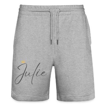 Chemise Princess Julie Crown Style Name - Short de jogging bio TRAINER Stanley/Stella unisexe - gris chiné - Devant - Nik (191cm) & Marisol (170cm)