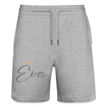 Prinzessin Eva Crown Hemd – Name mit Buchstabe E - Stanley/Stella Unisex Bio Joggingshorts Trainer  - Grau meliert - Vorne - Nik (191cm) & Marisol (170cm)