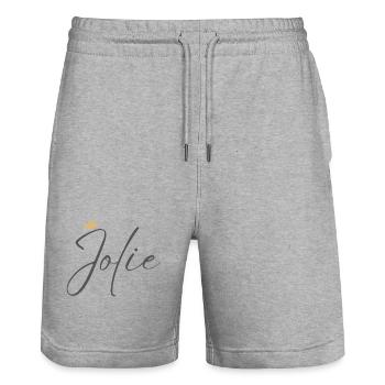 Chemise Princesse Jolie – Nom avec lettre J - Short de jogging bio TRAINER Stanley/Stella unisexe - gris chiné - Devant - Nik (191cm) & Marisol (170cm)