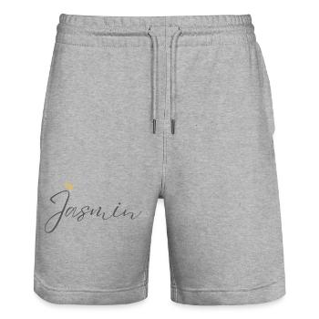 Jasmin Prinzessin Krone Mädchen Ästhetik Shirt - Stanley/Stella Unisex Bio Joggingshorts Trainer  - Grau meliert - Vorne - Nik (191cm) & Marisol (170cm)