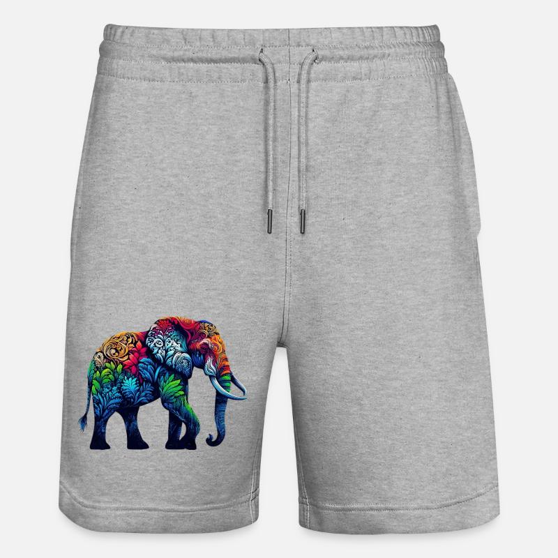 Éléphant - Short de jogging bio TRAINER Stanley/Stella unisexe - gris chiné