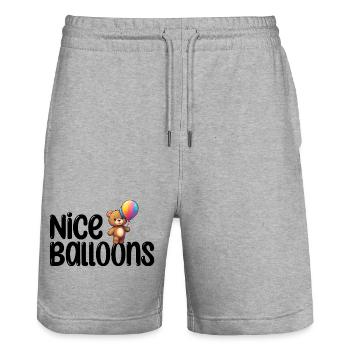 Ballons mignons - Short de jogging bio TRAINER Stanley/Stella unisexe - gris chiné - Devant - Nik (191cm) & Marisol (170cm)