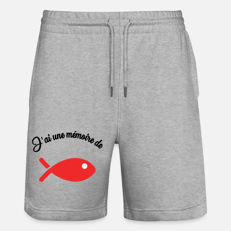 POISSON. MEMOIRE - Short de jogging bio TRAINER Stanley/Stella unisexe - gris chiné