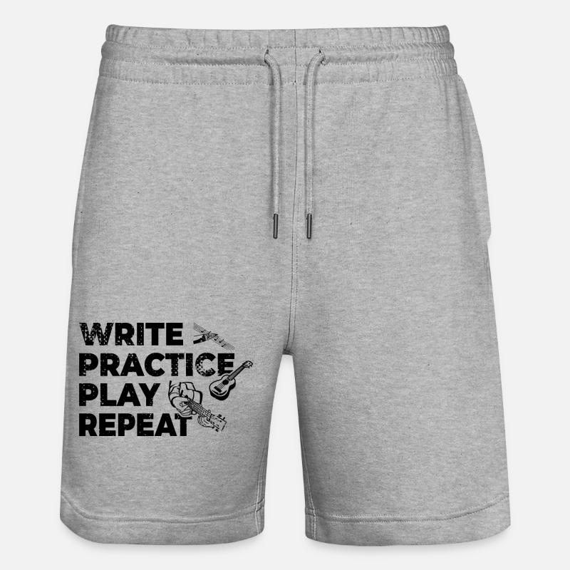 Writing, practicing, playing, repeating - Stanley/Stella Trainer Unisex Organic Jogging Shorts - heather grey