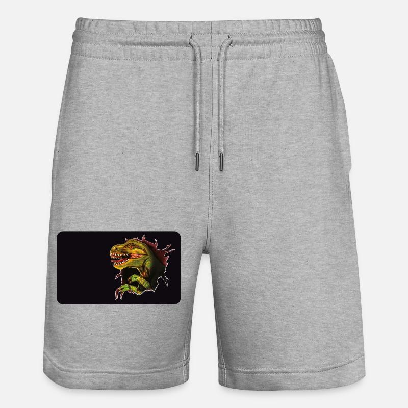 T-Rex Breakout à travers le trou - Short de jogging bio TRAINER Stanley/Stella unisexe - gris chiné