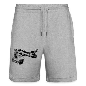 Akku Stemmhammer - Stanley/Stella Unisex Bio Joggingshorts Trainer  - Grau meliert - Vorne - Nik (191cm) & Marisol (170cm)