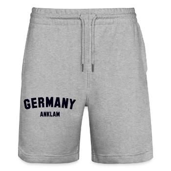 Anklam - Stanley/Stella Trainer Unisex Organic Jogging Shorts - heather grey - Front - Nik (191cm) & Marisol (170cm)