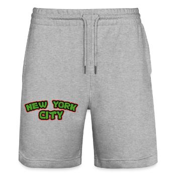 La ville de New York - Short de jogging bio TRAINER Stanley/Stella unisexe - gris chiné - Devant - Nik (191cm) & Marisol (170cm)