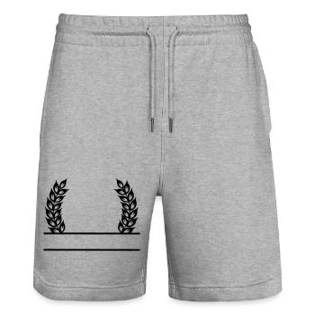 Grain Wreath Name Banner - Stanley/Stella Trainer Unisex Organic Jogging Shorts - heather grey - Front - Nik (191cm) & Marisol (170cm)
