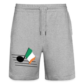 Flag music tone flag Ireland - Stanley/Stella Trainer Unisex Organic Jogging Shorts - heather grey - Front - Nik (191cm) & Marisol (170cm)