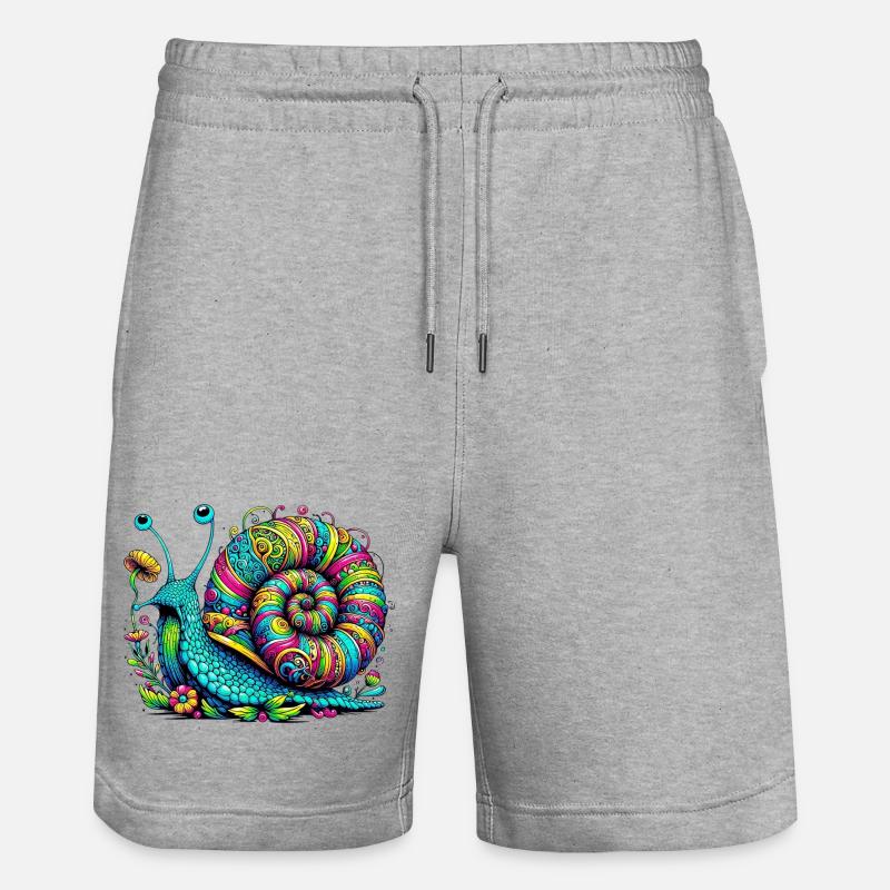 Snail - Stanley/Stella Trainer Unisex Organic Jogging Shorts - heather grey